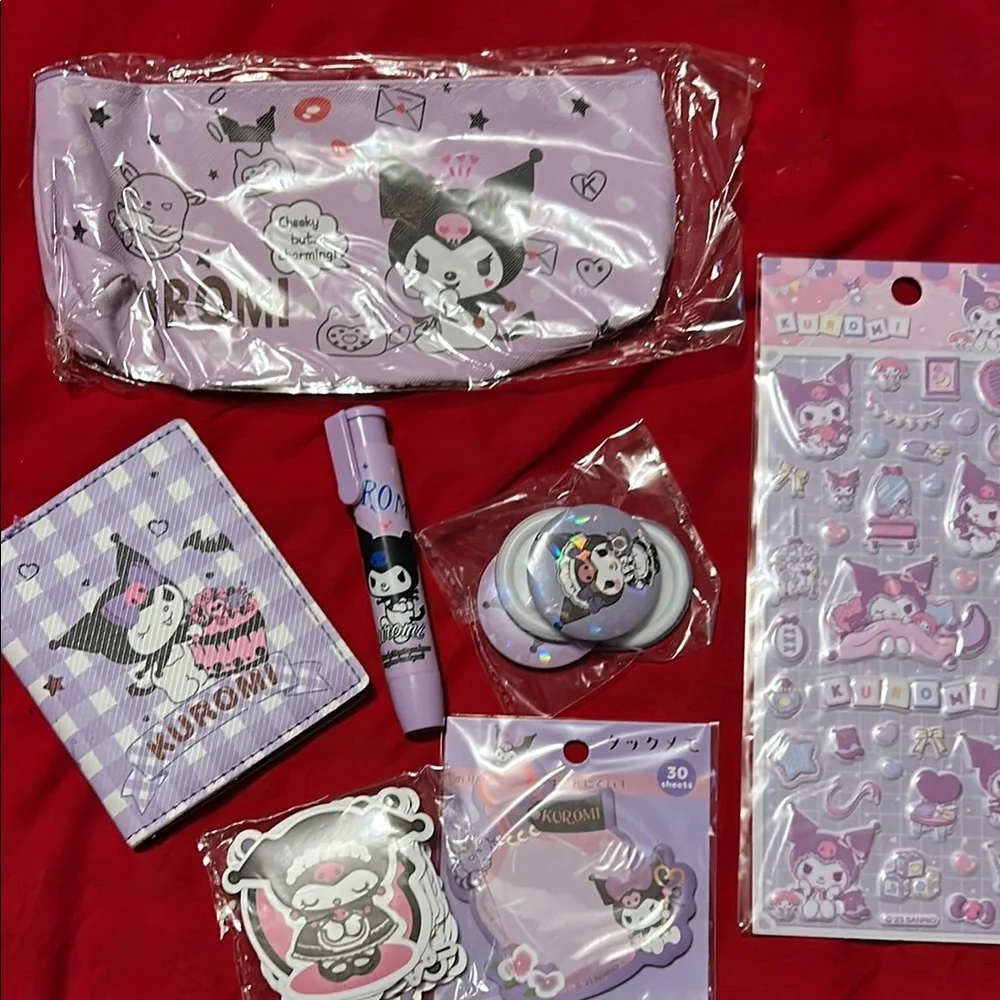 Kuromi Themed Stationery Set in Purple